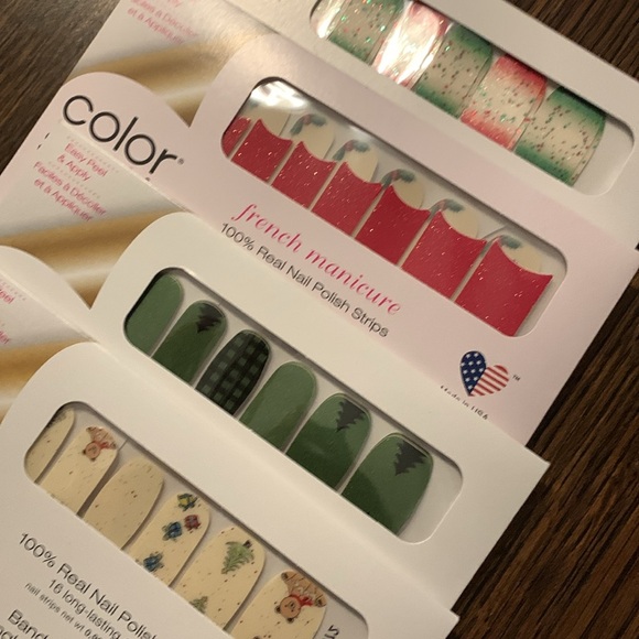 Color Street Other - 4 Color Street 16 Long Lasting Nail Polish Strips. New Christmas Collection 2023